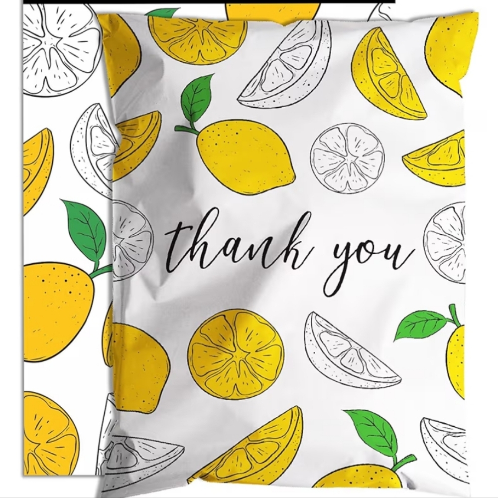 10 Ct. Lemon Print Polymailers 10x13